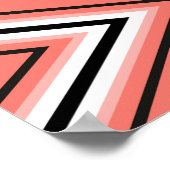 Mid Century Diamond Pattern Coral, zwart en wit Poster (Hoek)