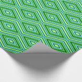 Mid Century Diamond Pattern Jade Green en Aqua Cadeaupapier (Hoek)