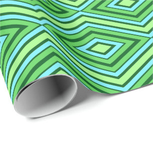 Mid Century Diamond Pattern Jade Green en Aqua Cadeaupapier