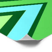 Mid Century Diamond Pattern Jade Green en Aqua Poster (Hoek)