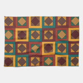 Mid Century Diamond Square Geometric Pattern Theedoek (Horizontaal)