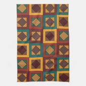 Mid Century Diamond Square Geometric Pattern Theedoek (Verticaal)