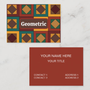 Mid Century Diamond Square Geometrisch Patroon Visitekaartje