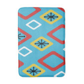 Mid Century Diamonds Blauw Rood Geel Badmat (Voorkant Verticaal)
