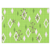 Mid Century Diamonds Starbursts Chartreuse Tafelkleed (Voorkant (Horizontaal))