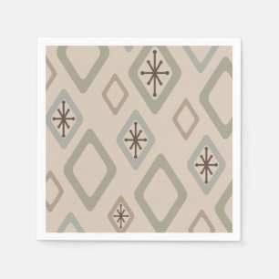 Mid Century Diamonds Zachte Neutralen Servet
