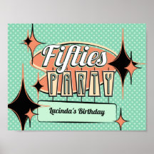 Mid-Century Fifties Party Poster