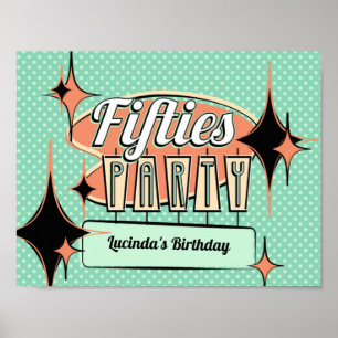 Mid-Century Fifties Party Poster