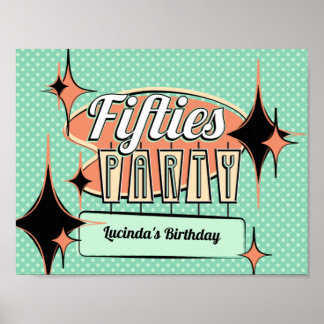 Mid-Century Fifties Party Poster