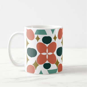 Mid Century Flower Diamond Pattern Koffiemok
