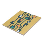 Mid Century Funky Blocks Geel Tegeltje (Zijkant)