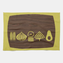 Mid Century geïnspireerde snijplank Tea Towel