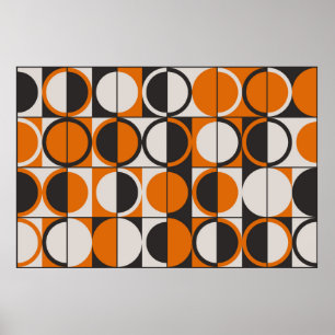 Mid-century geometric abstract pattern with single poster