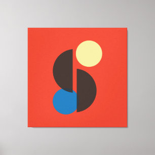 Mid Century Geometric Art Canvas Afdruk
