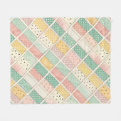 Mid-Century Geometric Design with Dots & Lines 4 Fleece Deken (Voorkant (Horizontaal))