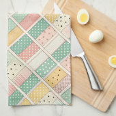 Mid-Century Geometric Design with Dots & Lines 4 Theedoek (Quarter Fold)