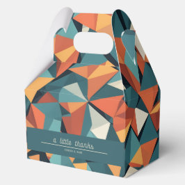 Mid-Century Geometric Teal & Orange | Custom Bedankdoosjes