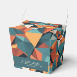 Mid-Century Geometric Teal & Orange | Custom Bedankdoosjes