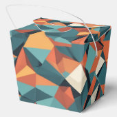 Mid-Century Geometric Teal & Orange | Custom Bedankdoosjes (Achterkant)