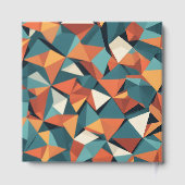 Mid-Century Geometric Teal & Orange | Custom Book Gastenboek (Achterkant)