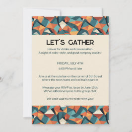 Mid-Century Geometric Teal & Orange | Custom Kaart