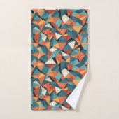 Mid-Century Geometric Teal & Orange Pattern Bad Handdoek (Handdoek)