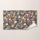 Mid-Century Geometric Teal & Orange Pattern Bad Handdoek (Handdoek)