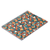 Mid-Century Geometric Teal & Orange Pattern Notitieboek (Linkerzijde)