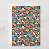 Mid-Century Geometrisch Teal & Oranje | Op Maat Kaart (Achterkant)