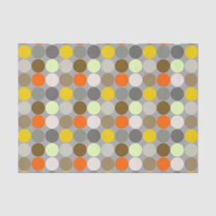 Mid-Century Giant Dots, Gray, Gold and Orange Tissuepapier