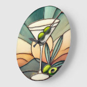 Mid Century Glas in lood 2 Olive Martini Grote Klok (Hoek)