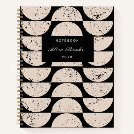 Mid Century Grunge Circles & Script Naam Notitieboek