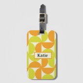 Mid Century Half Circles Orange and Yellow  Bagagelabel (Voorkant (verticaal))