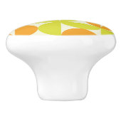 Mid Century Half Circles Orange and Yellow Keramische Knop (Zijkant)