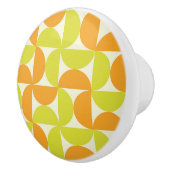 Mid Century Half Circles Orange and Yellow Keramische Knop (Rechts)