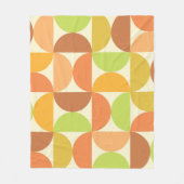 Mid Century Half Circles Sinaasappel bruin groen Fleece Deken (Voorkant)