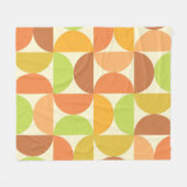 Mid Century Half Circles Sinaasappel bruin groen Fleece Deken (Voorkant (Horizontaal))