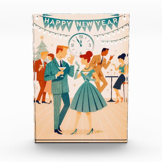 Mid Century Happy New Year The Martini Dance Fotoblokken (Voorkant)
