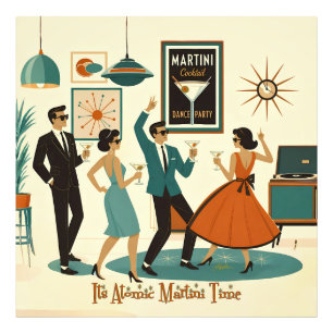 Mid Century Het Is Tijd Voor Een Atomair Martini C Foto Afdruk