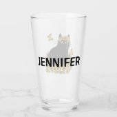 Mid Century hippie zwarte kat Glas (Achterkant)