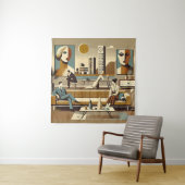 Mid Century Interior Design Art Lounge Wandkleed (In situ)