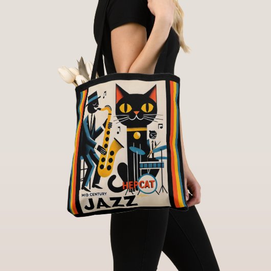 Mid Century Jazz Age HepCat Black Cat Draagtas (Dichtbij)