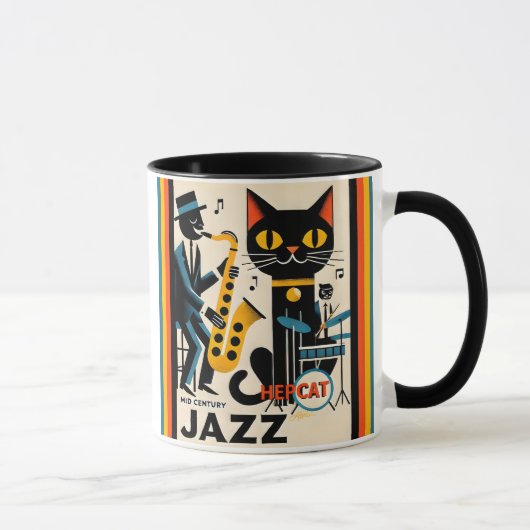 Mid Century Jazz Age HepCat Black Cat Mok (Rechts)