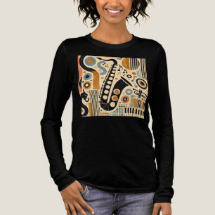 Mid Century Jazz Age Minimalist Art Saxofoon Tri-Blend Shirt