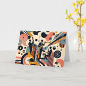 Mid Century Jazz Age psychedelisch trio Kaart (Gele Bloem)