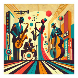 Mid Century Jazz Age Quartet Foto Afdruk