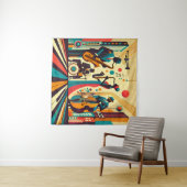 Mid Century Jazz Age Quartet Wandkleed (In Situ (horizontaal))