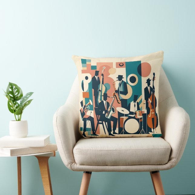 Mid Century Jazz Age Sextet Kussen (Stoel)