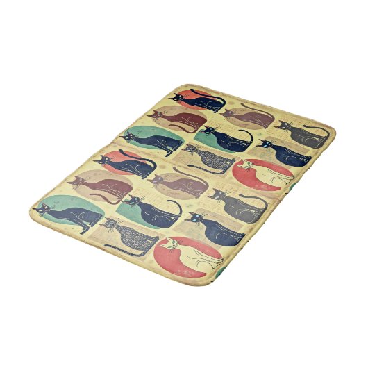  mid-century katten badmat (Gekanteld)