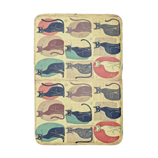  mid-century katten badmat (Voorkant Verticaal)